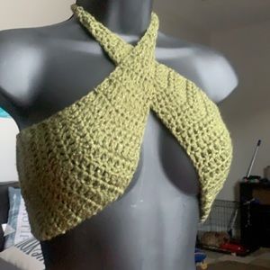 Green crochet halter top!